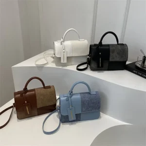 Top Handle Patchwork Colors Ladies Bags Handbags
