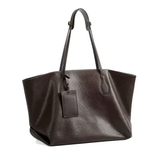 Top Layer Genuine Leather Zipper Winter Niche Large Capacity Tote Bag Women’s New High Texture