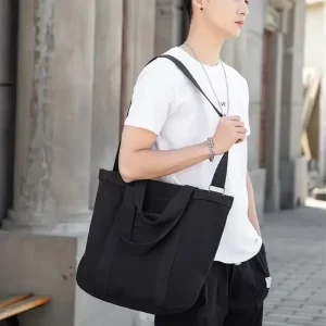 Tote Bag Multi pocket Travel Handbag Unisex Crossbody Shoulder Messenger Bag for Business
