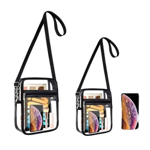 Transparent PVC Travel Shoulder Bag Waterproof Messenger Purses Zip for Women Men Clear Crossbody