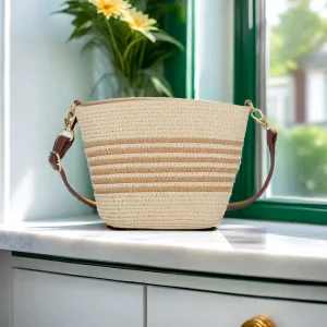 Travel Outdoor Daily Use Straw Crossbody Bag for Women Beach Bag Vintage Handbag
