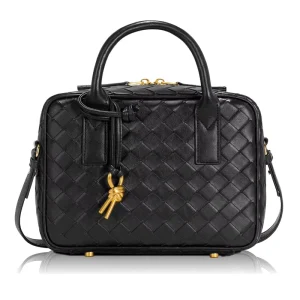 Travel Satchel Handbag Shoulder Crossbody Leather Woven Tote Bag for Women
