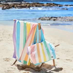 Travel Summer Beach Handbag Outdoor Women Shoulder Bag Stripe Cotton Tote Bags