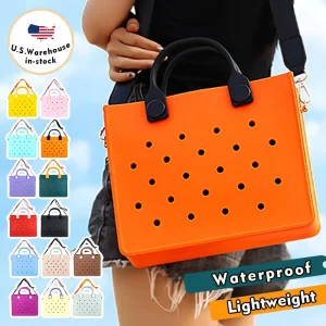 Trend Waterproof EVA Ladies Women’s Handbag Punching Girlie Tote Bag with Shoulder Strap for Beach Summer