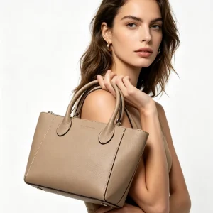Trending Durable Luxury Zipper Genuine Leather Shoulder Bags Removable Cross Body Straps Small Casual Tote Portable