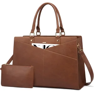 Trending Luxury Work Bag Fits15.6 17in Laptop PU Leather Tote Bag with Purse for Women Ladies Business Shopping Trip