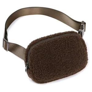Trendy Casual Fluffy Funny Packs Multi-functional Outdoor Waterproof Polyester Crossbody Messenger Bag Sherpa Fleece Belt Bag