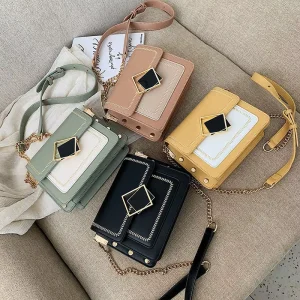 Trendy Classic Women’s Rivets Purses Young Ladies Chain Handbags Girls Small Messenger Bags for Lady