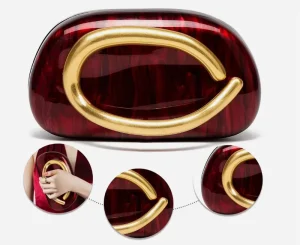 Trendy Clutch Bag Acrylic Fashionable Luxury Ladies Hand Bags Designer Textured Evening Bag for Women