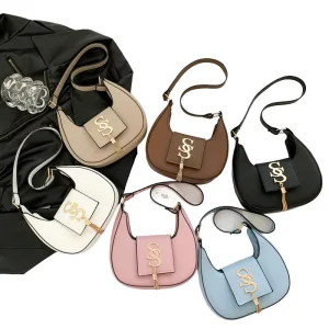 Trendy Designer PU Leather Women’s Retro Fashion Crossbody Handbag Zipper Closure Polyester Small Size Summer Single Strap Bag