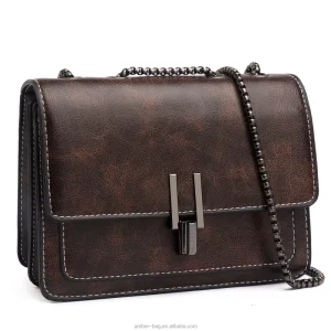 Trendy Fashion Lady PU Leather Women Purse and Handbags With Chain Retro Women’s Designer Handbag Purses for Girls