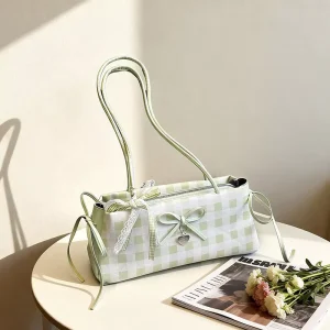 Trendy Korean Two Strap Zipper PU Small Shoulder Bag Stylish Underarm Purse Minimalist Design for Women Casual