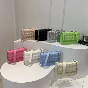 Trendy Quilted Chain Bags for Women Elegant Shoulder Purse Modern Small Crossbody Bag
