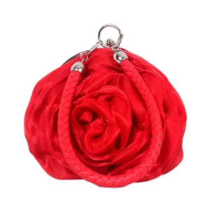 Trendy Rose Flower Diamond Crystal Handbag Girls Ladies Women Purses Party Wedding Evening Bag
