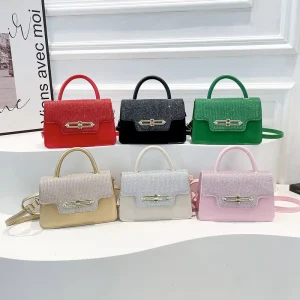 Trendy Simple Texture Small Square Bag Single Shoulder Crossbody Large Capacity Polyester