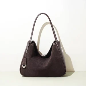 Trendy Split Leather Hobo Bag Luxury Suede Patchwork Womens Handbags Large Capacity Elegant Ladies Messenger Shoulder Tote Bags