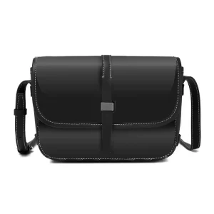 Trendy Vintage Unisex Luxe PU Crossbody Messenger Purse Monogram Saddle Bag with Signature Chevron Pattern Portable