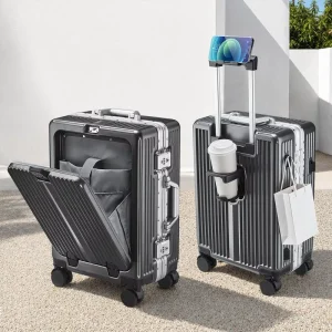 US Warehouse 20 24 Inch Zipperless Aluminum Frame PC Suitcase Luggage Waterproof Front Opening Hard Shell Travel Suitcase