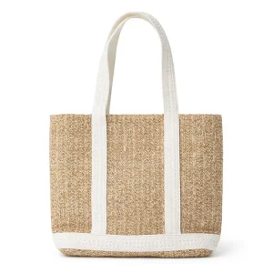 Unique Solid Woven Texture Zipper Closure Tote Bag Knot Adjustable Strap Large Capacity Soft Cotton Shoulder Bag Foldable