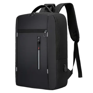 Unisex 15.6 Inch Laptop Backpack Waterproof Nylon Business School Bag USB Zipper Closure Ergonomic Back Support Soft