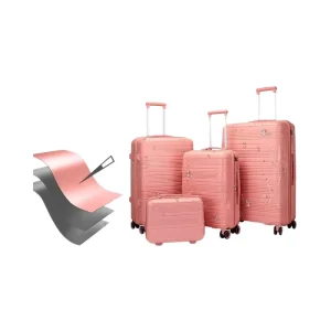 Unisex 5 Piece Hard Shell Spinner Luggage PP Material Carry On Suitcase Set With 4 Wheels for Travelling