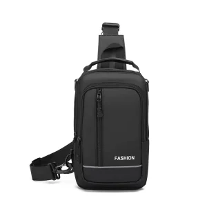 Unisex Bum Bag Fanny Pack Customizable Logo Multi Function Adjustable Belt Waterproof PU Nylon Sports Waist Pack Geometric Metal