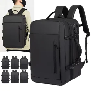 Unisex Business Laptop Backpack Expandable with USB Type-C Charging Ports Durable Waterproof Student Travel Backpack