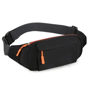 Unisex Large Capacity Waterproof Zipper Sports Running Waist Mobile Phone Holder Belt Bag Gym Fitness Travel Pouch Chest Bag