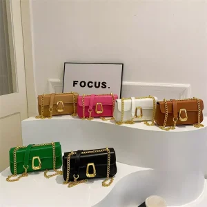 Unisex Luxury Fashion Handbags 2 2.9L Capacity PU Cross body Shoulder Purses with Zipper Closure Chain Strap