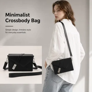 Unisex PU Fashion Messenger Crossbody Bag Stylish Lightweight Waterproof Durable Shoulder Satchel Daily Commute Business Travel