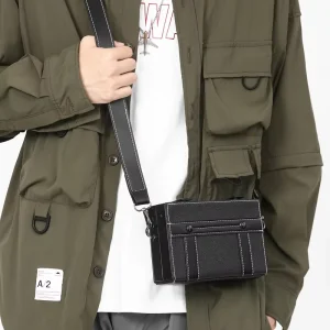 Unisex PU Leather Shoulder Bag Business Handbags With Removable Strap For Office Daily Use And Multiple Carrying Ways