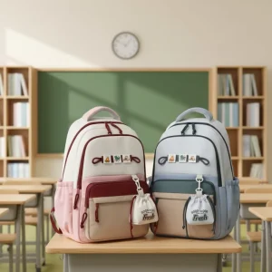 Unisex Softback Nylon Cartoon School Backpack Zipper Large Capacity (20-36L) Water Resistant Retractable