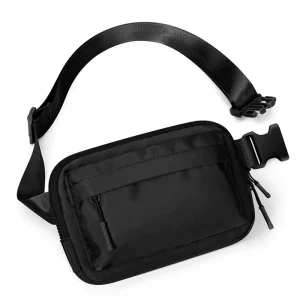 Unisex Waterproof Polyester Fanny Pack 2-2.5L 3 Zipper Pockets Adjustable Strap Crossbody Waist Pack Travel Running Hiking