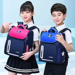 Unisex Waterproof Student Backpack Large Capacity Multifunctional School Bag Zipper Fashionable Cartoon Design Primary