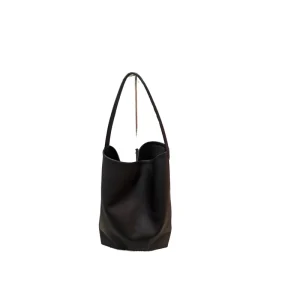 Urban Simplicity Large Capacity Crossbody Women Bucket Style Genuine Leather Waterproof Shoulder Bag Polyester Autumn