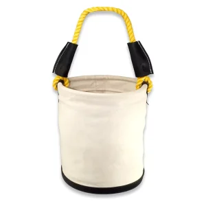 Utility Plastic Bottom Canvas Bucket Large Capacity Tool Pail Durable Canvas Bag Portable Tool Organizer