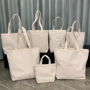 Various Size Eco Friendly Plain Large Canvas Tote Bags Bulk with Custom Printed logo Tote Shop Cotton Canvas Bag