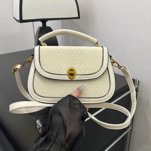 Versatile Crossbody Bag Color Blocked Saddle Bag