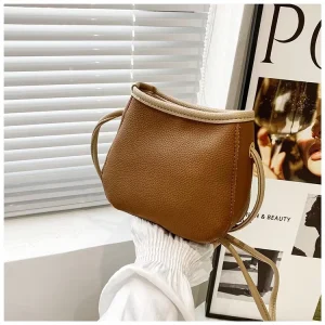 Versatile Simple Women PU Shoulder Composite Bags Set Casual Textured Ladies Crossbody Bag Solid Color Female Phone Clutch Purse