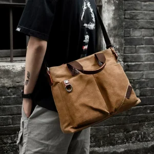 Vintage Canvas Messenger Bags for Men Shoulder Bag Business Briefcase Laptop Bags