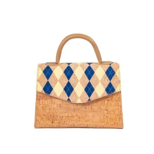 Vintage Cork Handbag Daisy Print for Women Slim Printed Shoulder Purse With Casual Design for Daily Use
