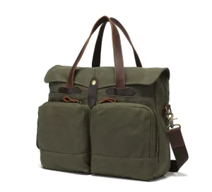 Vintage Designer Business Men’s Messenger Bags Canvas Multi-pocket Laptop Handbags Canvas Shoulder Bags