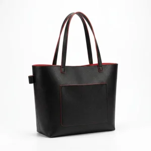 Vintage Fashion Lady PVC Waterproof Open Shopping Shoulder Bag Crosshatch Textured