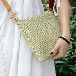 Vintage Fashion Woven Straw Crossbody Bag for Ladies Versatile Casual Crossbody Shoulder Bag