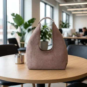 Vintage Faux Suede Hobo Bag Large Capacity Slouchy Hobo Bag Minimalist Underarm Shoulder Bag for Women