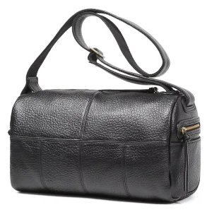 Vintage Genuine Leather Bags Large Crossbody for Men Shoulder Messenger Bag Travel Storage in Black
