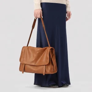 Vintage Genuine Leather Ladies Messenger Bag with Polyester Lining Waterproof Single Shoulder Bag