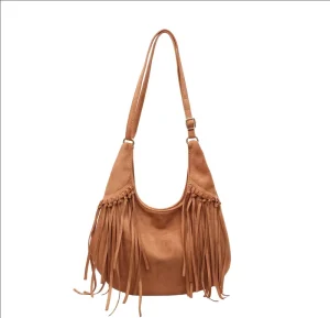 Vintage Handbags Bohemian Tassel Purse Faux Suede Leather Hobo Shoulder Bag Fringe Leather Tote Bags for Women