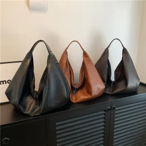 Vintage Large Capacity Hobo Bags Women Shoulder Bag Retro Soft Leather Purses and Handbags
