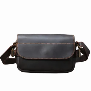 Vintage Leather Satchel Shoulder Zippered Messenger Real Handbags Genuine Leather Crossbody Bag